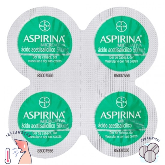 Aspirina microativa 500 mg 4 comprimidos